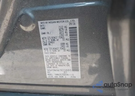 2016 Nissan Rogue S from USA, damaged, VIN 5N1AT2MV3GC921095